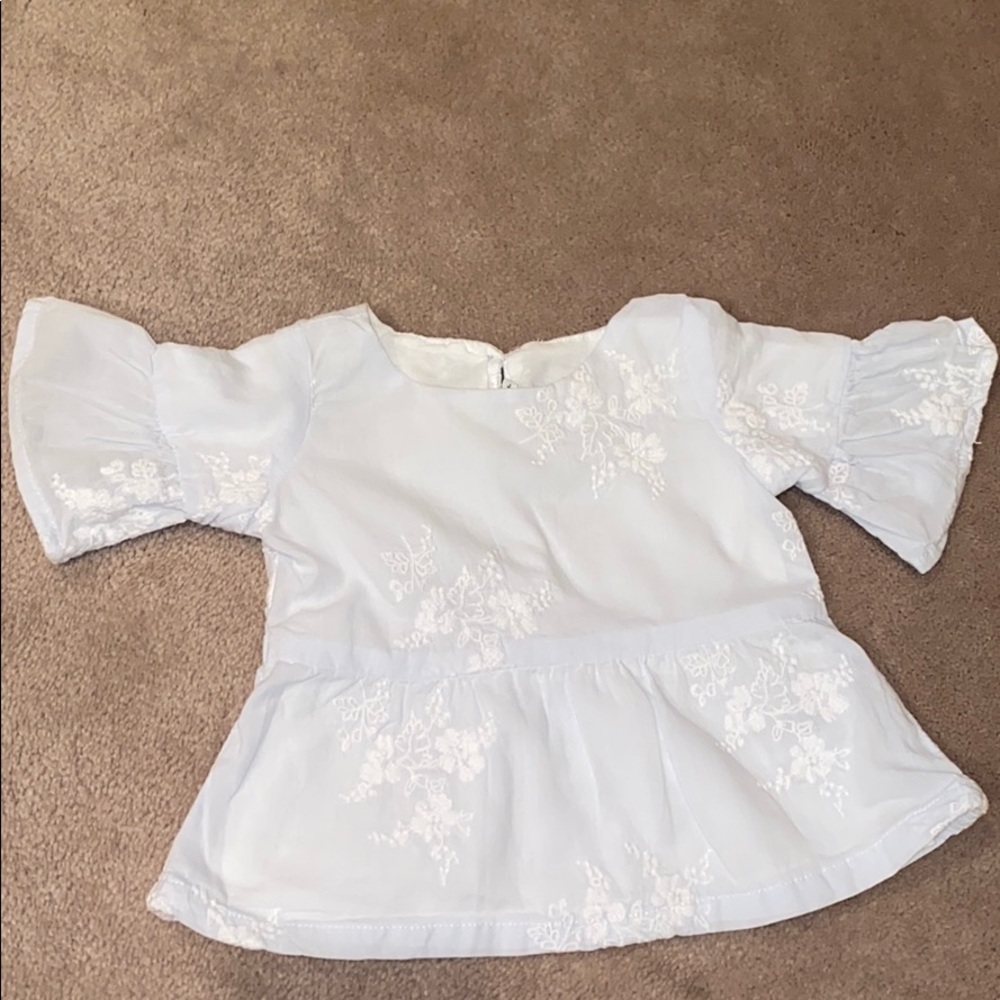 Janie and Jack light blue blouse with white detail